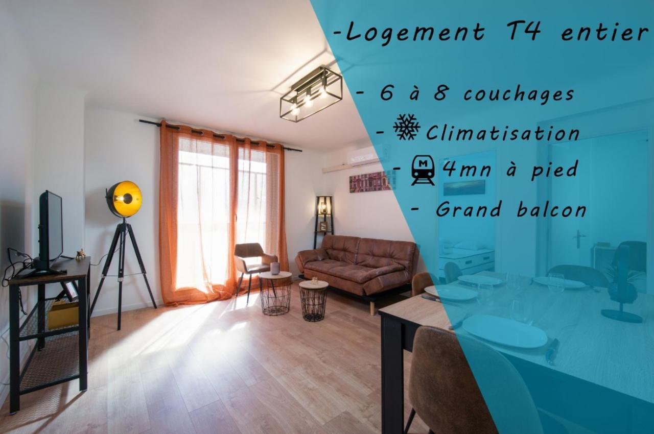 Grand Appartement 3 Chambres Avec Clim Et Balcon 马赛 外观 照片